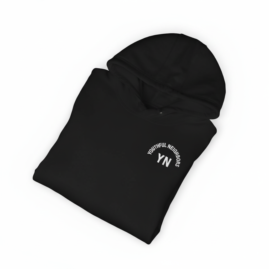 Youthful Neighbors Fleece Hoodie - Black