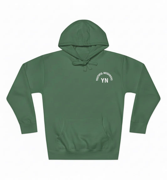 Youthful Neighbors Fleece Hoodie - Green