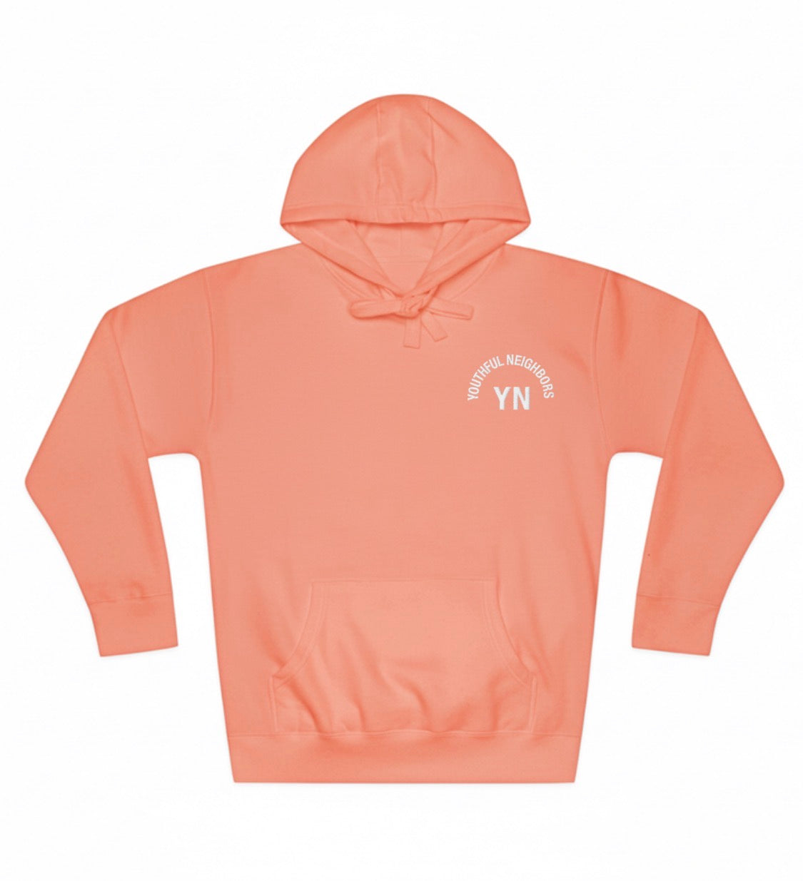 Youthful Neighbors Fleece Hoodie - Peach