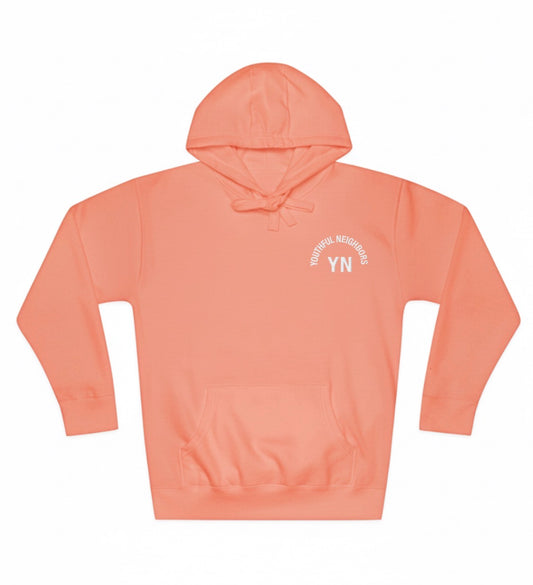 Youthful Neighbors Fleece Hoodie - Peach